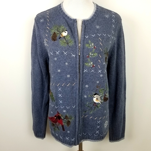 Croft & Borrow Christmas Zip-Up Sweater | sz M - Picture 1 of 6